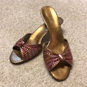 Cole Haan Pink & Orange Braided Sandal